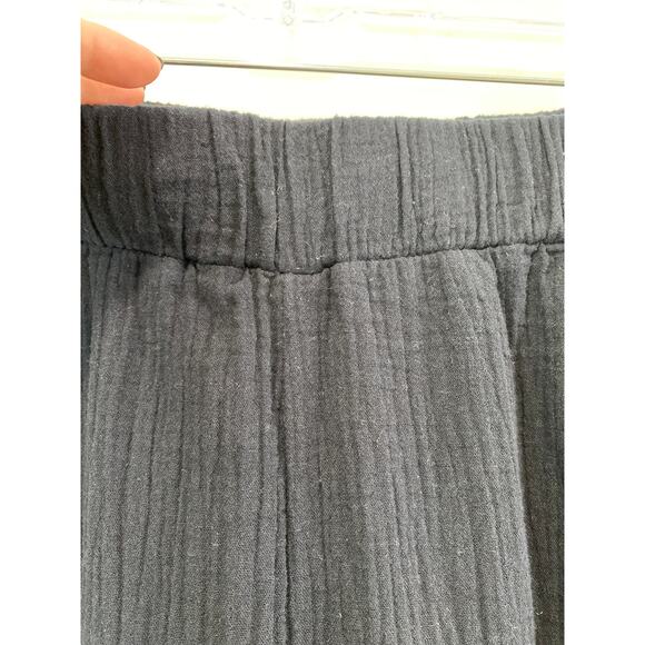 LOGO by Lori Goldstein Beach to Street Cotton Gauze Crop Ankle Pants Sz LP Black - Picture 5 of 9
